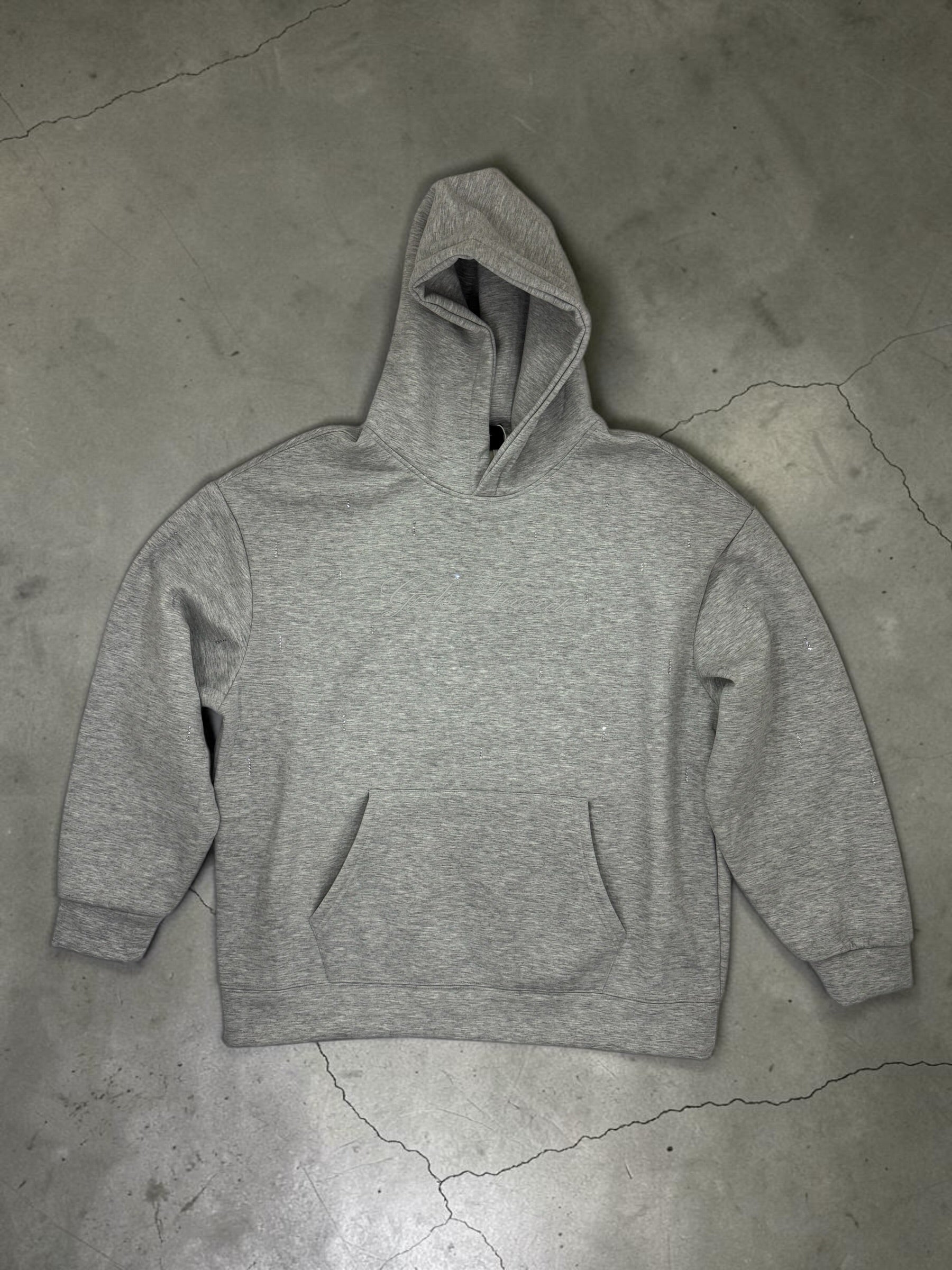 Shiny grey essential hoodie