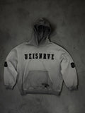 Gray washed varsity hoodie