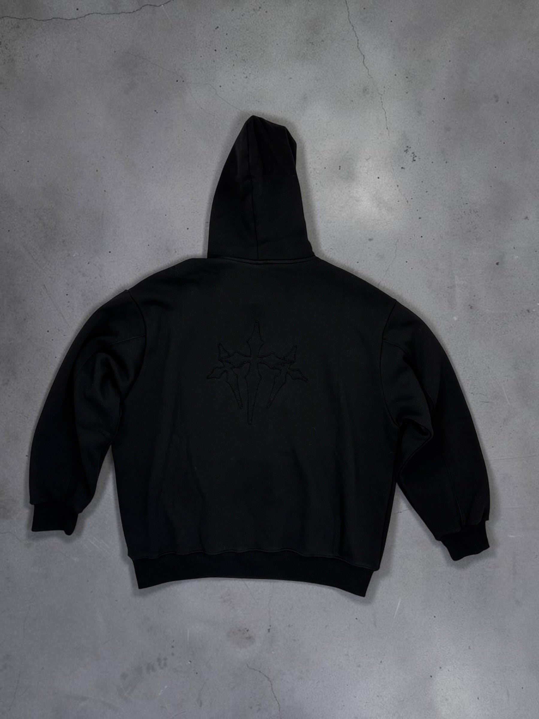 Black pray cross hoodie